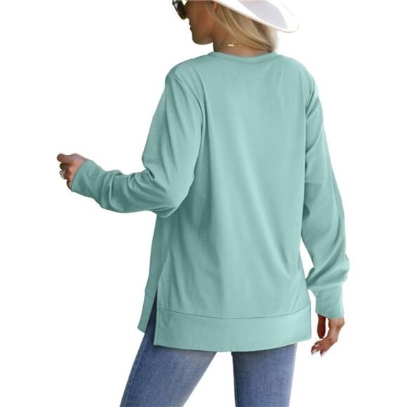 Women's Sweatshirt – Side Split, Long Sleeve Fall Fashion - Picture 3 of 6